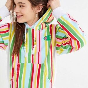 Champion x Susan-Alexandra UO Exclusive Reverse Weave Striped Hoodie